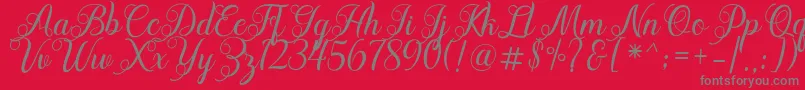 Acapella Font – Gray Fonts on Red Background