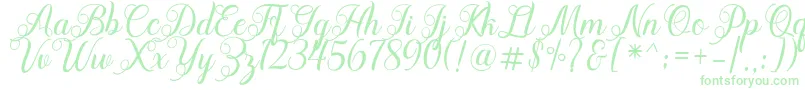 Acapella Font – Green Fonts on White Background