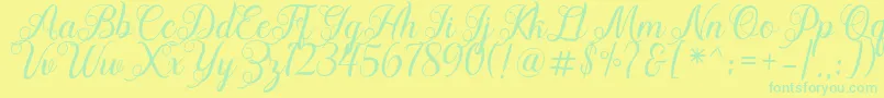 Acapella Font – Green Fonts on Yellow Background