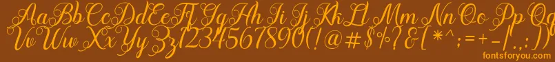 Acapella Font – Orange Fonts on Brown Background