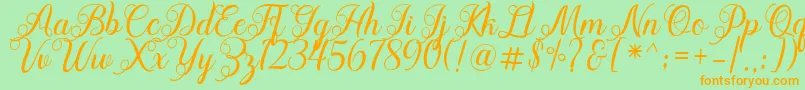 Acapella Font – Orange Fonts on Green Background