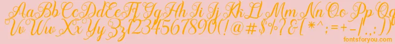 Acapella Font – Orange Fonts on Pink Background