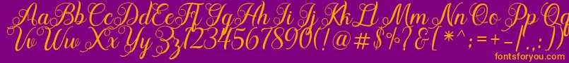Acapella Font – Orange Fonts on Purple Background