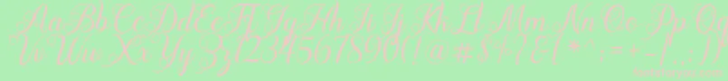 Acapella Font – Pink Fonts on Green Background