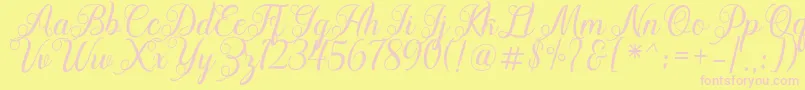 Acapella Font – Pink Fonts on Yellow Background