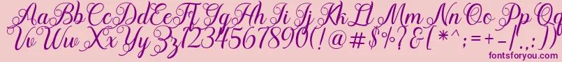 Acapella Font – Purple Fonts on Pink Background