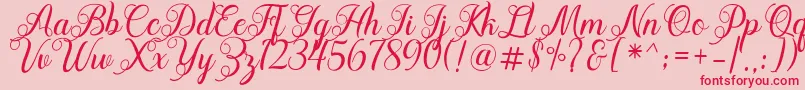 Acapella-Schriftart – Rote Schriften auf rosa Hintergrund