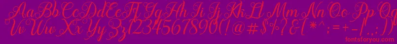 Acapella Font – Red Fonts on Purple Background