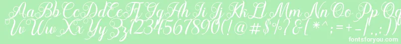 Acapella Font – White Fonts on Green Background