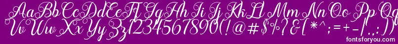 Acapella Font – White Fonts on Purple Background