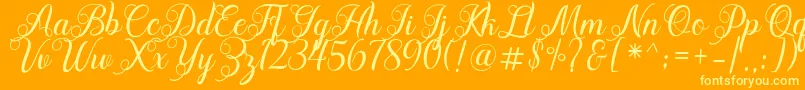 Acapella Font – Yellow Fonts on Orange Background