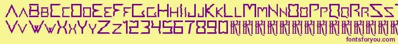 Accedent v1 1 Font – Purple Fonts on Yellow Background