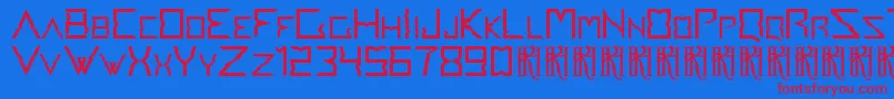 Accedent v1 1 Font – Red Fonts on Blue Background