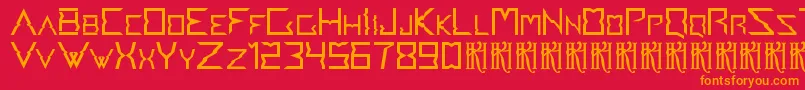 Accedent v1 1 Font – Orange Fonts on Red Background