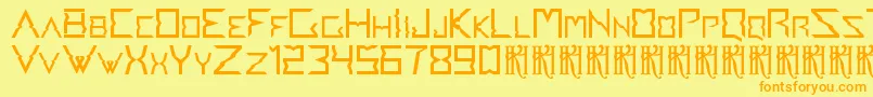 Accedent v1 1 Font – Orange Fonts on Yellow Background