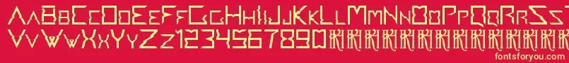 Accedent v1 1 Font – Yellow Fonts on Red Background