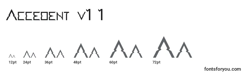 Größen der Schriftart Accedent v1 1 (118675)