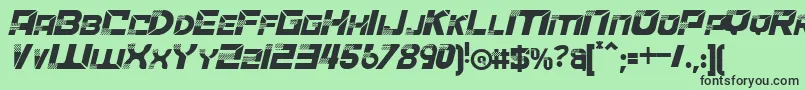 フォントACCELERAREItalic – 緑の背景に黒い文字