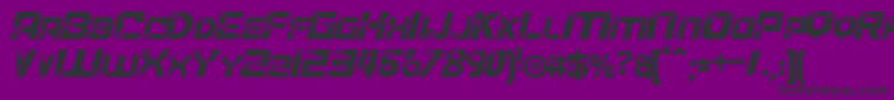 ACCELERAREItalic-Schriftart – Schwarze Schriften auf violettem Hintergrund
