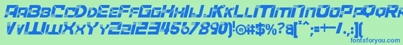 fuente ACCELERAREItalic – Fuentes Azules Sobre Fondo Verde