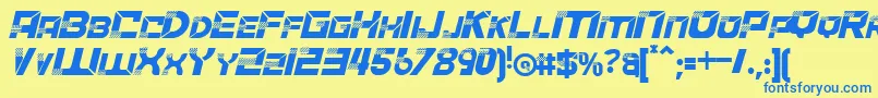 ACCELERAREItalic Font – Blue Fonts on Yellow Background