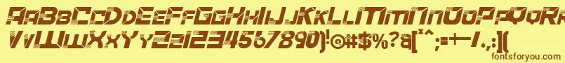 ACCELERAREItalic Font – Brown Fonts on Yellow Background