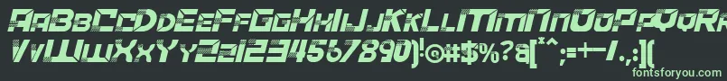 ACCELERAREItalic Font – Green Fonts on Black Background