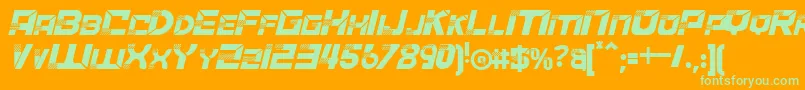 ACCELERAREItalic Font – Green Fonts on Orange Background