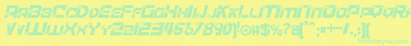 ACCELERAREItalic Font – Green Fonts on Yellow Background