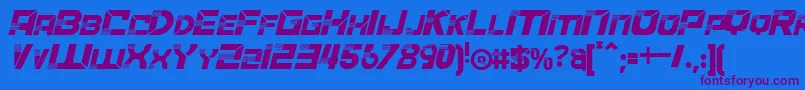 ACCELERAREItalic Font – Purple Fonts on Blue Background