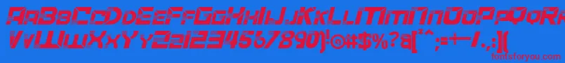 ACCELERAREItalic Font – Red Fonts on Blue Background