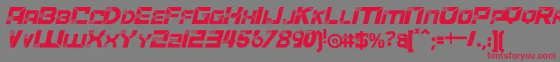 フォントACCELERAREItalic – 赤い文字の灰色の背景
