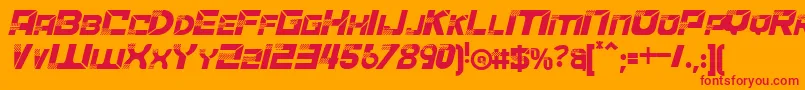 フォントACCELERAREItalic – オレンジの背景に赤い文字