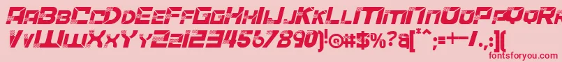 Fonte ACCELERAREItalic – fontes vermelhas em um fundo rosa