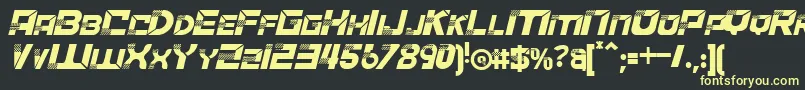 ACCELERAREItalic Font – Yellow Fonts on Black Background