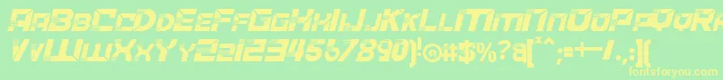 ACCELERAREItalic Font – Yellow Fonts on Green Background