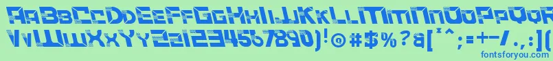 ACCELERARELeftalic Font – Blue Fonts on Green Background