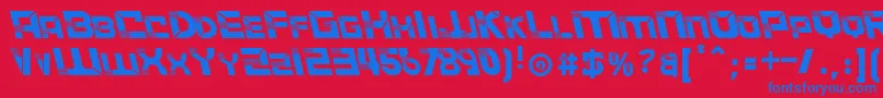 ACCELERARELeftalic Font – Blue Fonts on Red Background