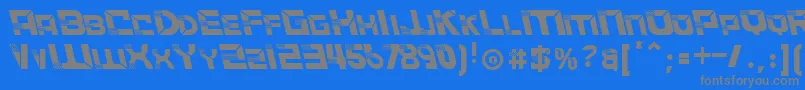 フォントACCELERARELeftalic – 青い背景に灰色の文字