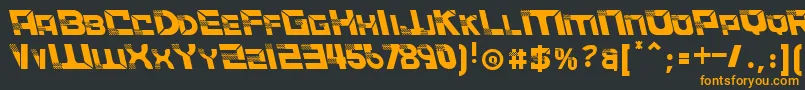 フォントACCELERARELeftalic – 黒い背景にオレンジの文字