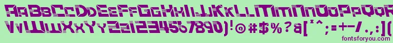 ACCELERARELeftalic Font – Purple Fonts on Green Background