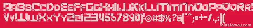 ACCELERARERegular Font – Pink Fonts on Red Background