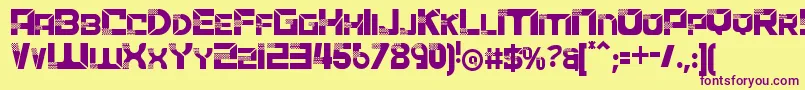 ACCELERARERegular Font – Purple Fonts on Yellow Background