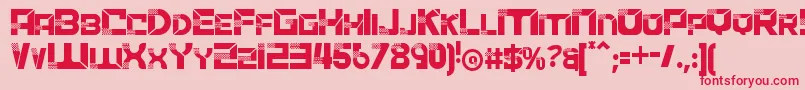 Fonte ACCELERARERegular – fontes vermelhas em um fundo rosa