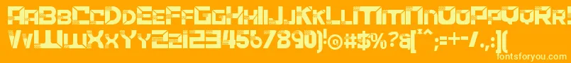 Czcionka ACCELERARERegular – żółte czcionki na pomarańczowym tle