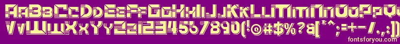 ACCELERAREShadow Font – Yellow Fonts on Purple Background