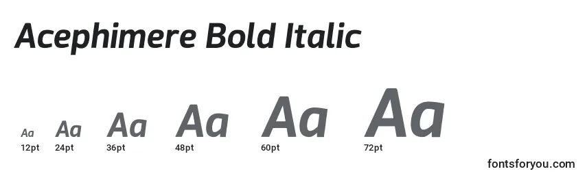 Tamaños de fuente Acephimere Bold Italic