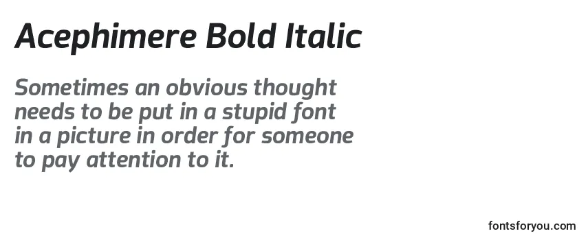 Przegląd czcionki Acephimere Bold Italic