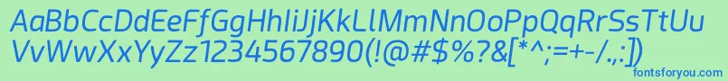Acephimere Italic Font – Blue Fonts on Green Background