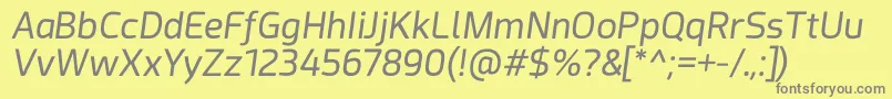 Acephimere Italic Font – Gray Fonts on Yellow Background